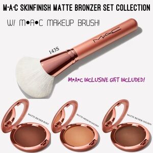 M•A•C SKINFINISH MATTE BRONZER collection set W/ BRUSH